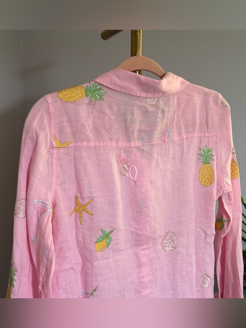 Lilly Pulitzer Pink Seacoast Linen with Happy Hour Embroidery🍸🌴 - Picture 11 of 16